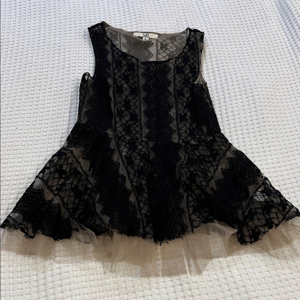 Ya Los Angeles Black Lace Flare top